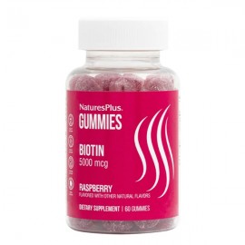Natures Plus Gummies Biotin 5000mcg Raspberry 60gummies