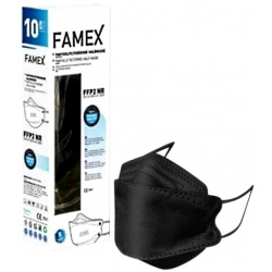 FAMEX Μάσκα Προστασίας FFP2 NR (KN95) 5ply Μαύρο 10τεμάχια
