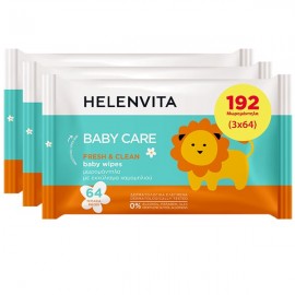Helenvita Promo Baby Care Fresh & Clean Wipes, 3x64 wipes