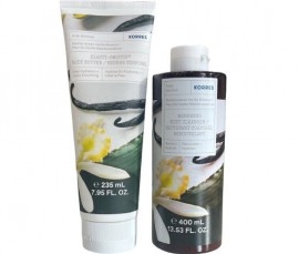 Korres Mediterranean Vanilla Blossom Set Elasti Smooth Body Butter 235ml + Renewing Body Cleanser 400ml
