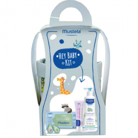 Mustela Set Hey Baby Kit Gelntle Cleansing Gel Mustela 500ml & 60 Cleansing Wipes & Vitamin Barrier Cream 50ml