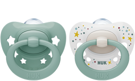 Nuk Family Love Signature Soother Green-White 6-18m 2τεμ
