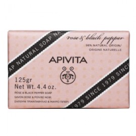 Apivita Natural Soap με Τριαντάφυλλο & Μαύρο Πιπέρι 125gr