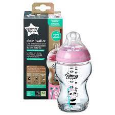 Tommee Tippee Closer to Nature Glass Bottle Pink Panda 0+ Months 250ml