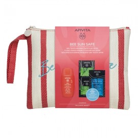 Apivita Bee Sun Safe Dry Touch Invisible Face Fluid SPF50 50ml & FREE Express Beauty Face Mask Aloe 2x8ml & Express Beauty Hair Mask Hyaluronic Acid 20ml