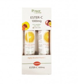 Power of Nature Vitamin Ester-C 1000mg με Στέβια 20 eff tabs 1+1 Δώρο