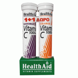 Health Aid Vitamin C 1000mg με Γεύση Πορτοκάλι - Φραγκοστάφυλο 20tabs 1+1 Δώρο