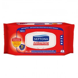 Septona Antibacterial Αντιβακτηριδιακά Μαντηλάκια 75% Οινόπνευμα 60τμχ