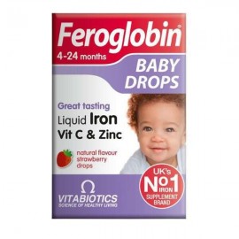 Vitabiotics Feroglobin Baby Drops Liquid Iron Vit C & Zinc 4-24 Months 30ml