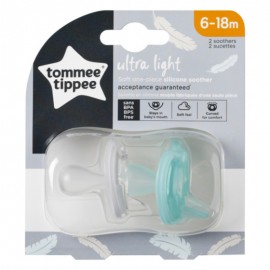 Tommee Tippee Ultra Light Πιπίλα Σιλικόνης 6-18 Μηνών Κίτρινο - Πράσινο