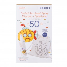 Korres Promo Yoghurt Children Spray for face & body SPF50 150ml & Free Cotton Back Pack