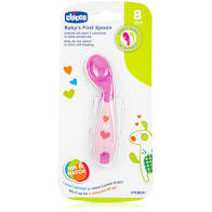 Chicco Babys First Spoon Πλαστικό Κουταλάκι Ροζ 8m+, 1τμχ