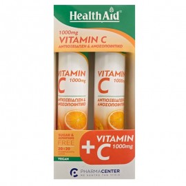 Health Aid Promo Vitamin C 1000mg με Γεύση Πορτοκάλι 20tabs 1+1 Δώρο