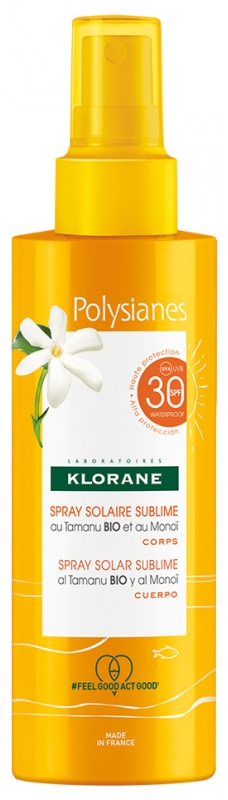 Klorane Polysianes Sublime Sun Spray with Organic Tamanu and Monoï SPF30 200ml