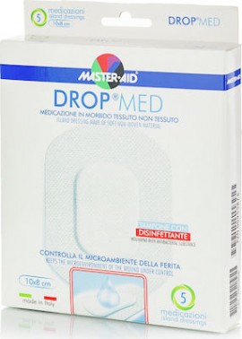 Master Aid Drop Med Αυτοκόλλητες Ατικολλητικές Γάζες 10x8cm 5 τεμάχια