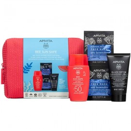 Apivita Bee Sun Safe Promo Dry Touch Invisible Face Fluid SPF50 50ml & FREE Black Detox Cleansing Gel 50ml & Express Beauty Face Mask Sea Lavender 2x8 …