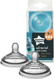 Tommee Tippee Advanced Anti Colic Fast Flow Teats 6m+ 2teats