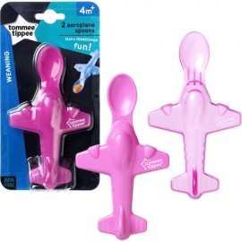 Tommee Tippee Aeroplane Spoons Ρόζ 2τμχ