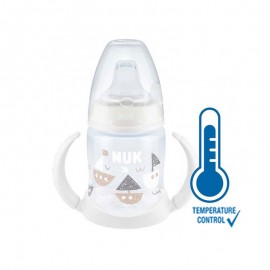 Nuk First Choice Ποτήρι με Λαβές 6-18m με Ρύγχος Σιλικόνης με Δείκτη Ελέγχου Θερμοκρασίας White Ships 150ml (10.743.943)