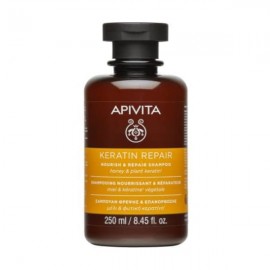 Apivita Keratin Repair Nourish & Repair Shampoo Σαμπουάν Θρέψης & Επανόρθωσης με Μέλι & Φυτική Κερατίνη 250ml