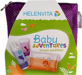 Helenvita Baby Adventures Kit με Baby All Over Cleanser 100ml & Baby Nappy Rash Cream 20ml & Baby Wipes 20τεμ Μώβ