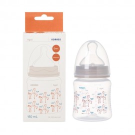 Korres Plastic Feeding Bottle with Slow Flow Silicone Teat 0m+ 150ml