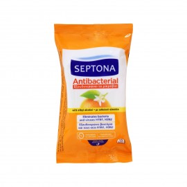 Septona Moisturizing Antibacterial Αντιβακτηριδιακά Μαντηλάκια Ανθός Πορτοκαλιού 15τμχ