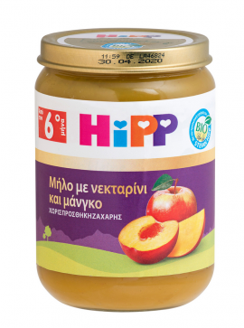 Hipp Βρεφική Φρουτόκρεμα Μήλο με Νεκταρίνι και Μάνγκο Από τον 6ο Μήνα 190g